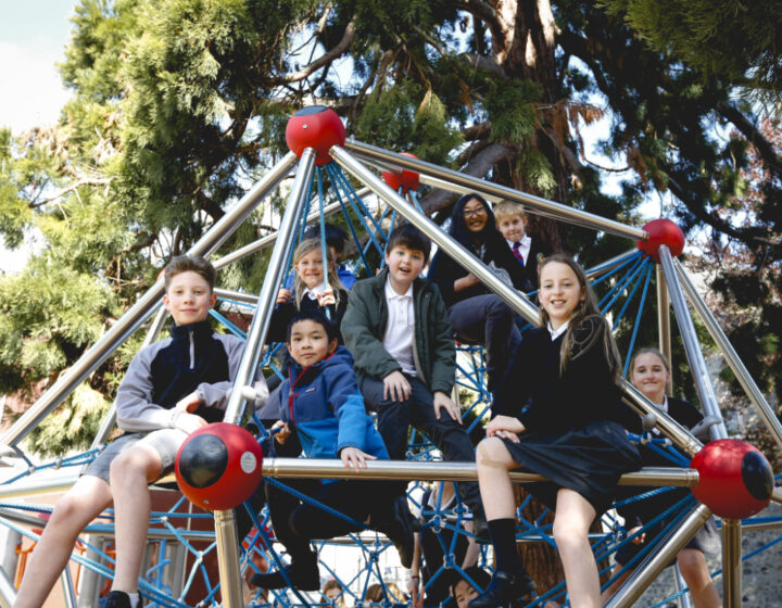 Students on the monkey bars